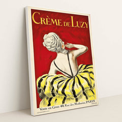 Crème De Luzy (1919) by Leonetto Cappiello - White Frame Stretchiez