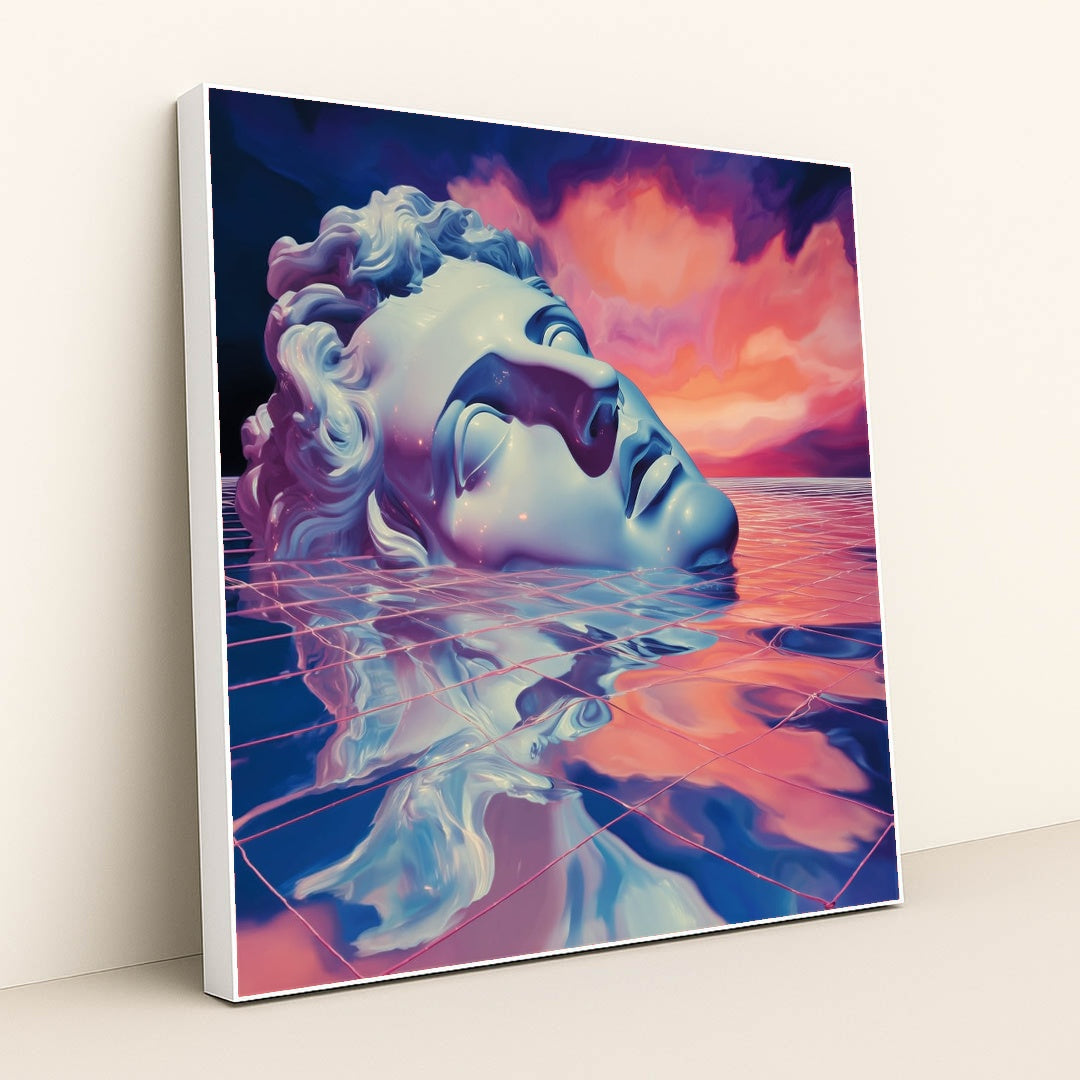 Cyber Pompeii: Sunset Veil by Kai Satori - White Frame Stretchiez
