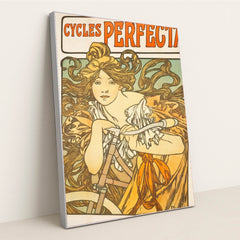 Cycles Perfecta (1897) by Alphonse Mucha - Silver Frame Stretchiez