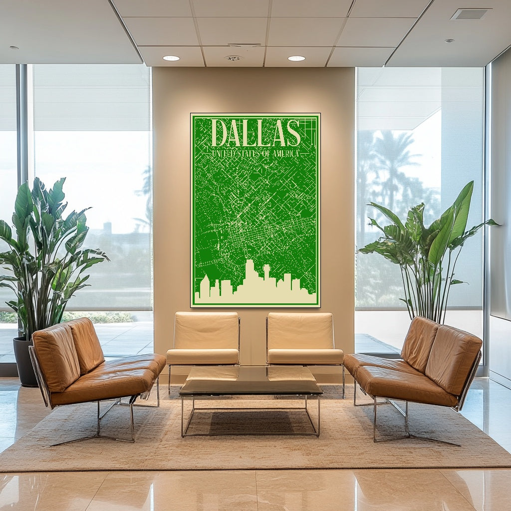 Dallas Downtown Urban Blueprint Map by Anonymous - Mockup 2