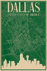 Dallas Downtown Urban Blueprint Map by Anonymous