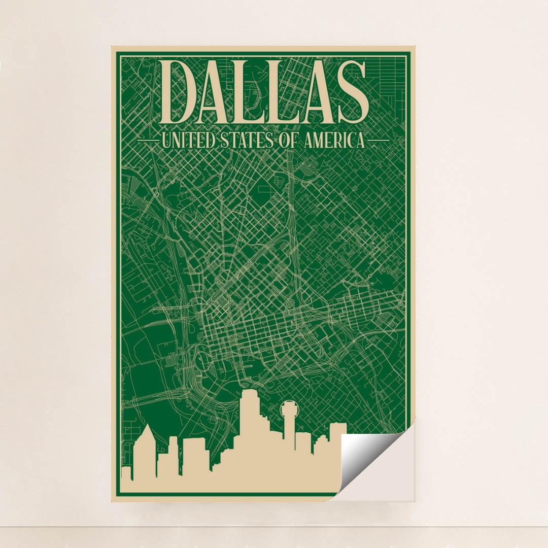 Dallas Downtown Urban Blueprint Map by Anonymous - Peeliez