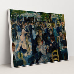 Dance at Le Moulin de la Galette by Pierre-Auguste Renoir - White Frame Stretchiez