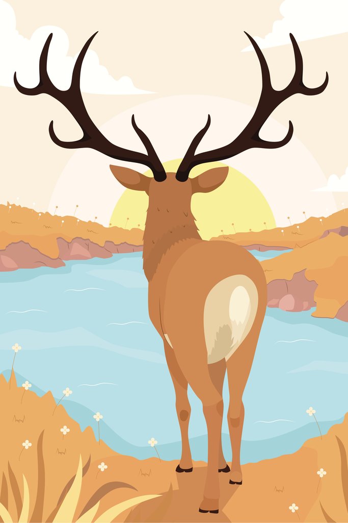 Rizki Kurniawan - A deer standing on top of a dry grass field