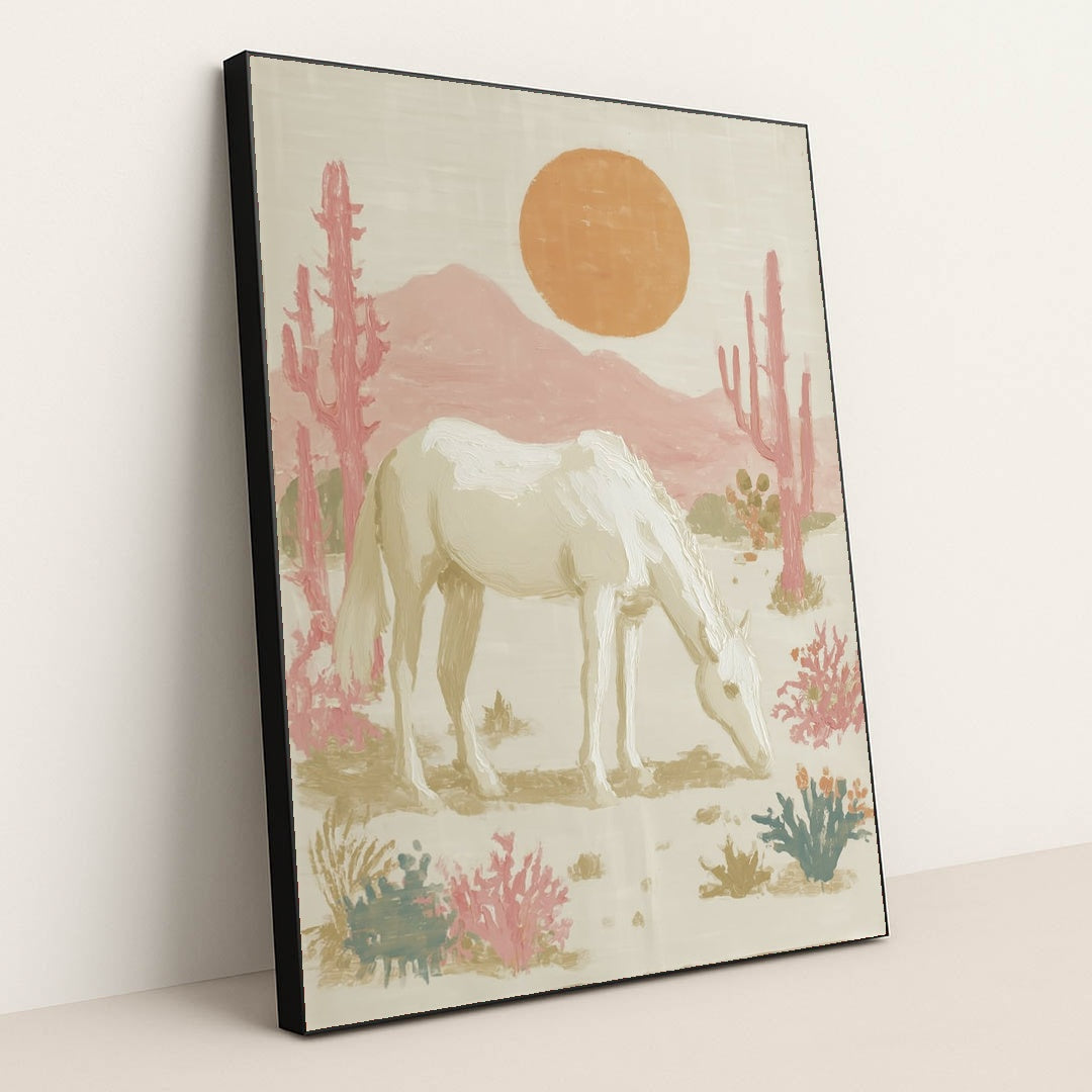 Desert Moon Horse by Anna Stone - Black Frame Stretchiez
