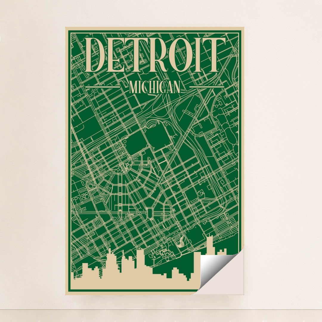 Blueprint of Detroit's Urban Landscape by Anonymous - Peeliez