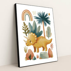 Dino's Secret Garden by Melissa King - Black Frame Stretchiez