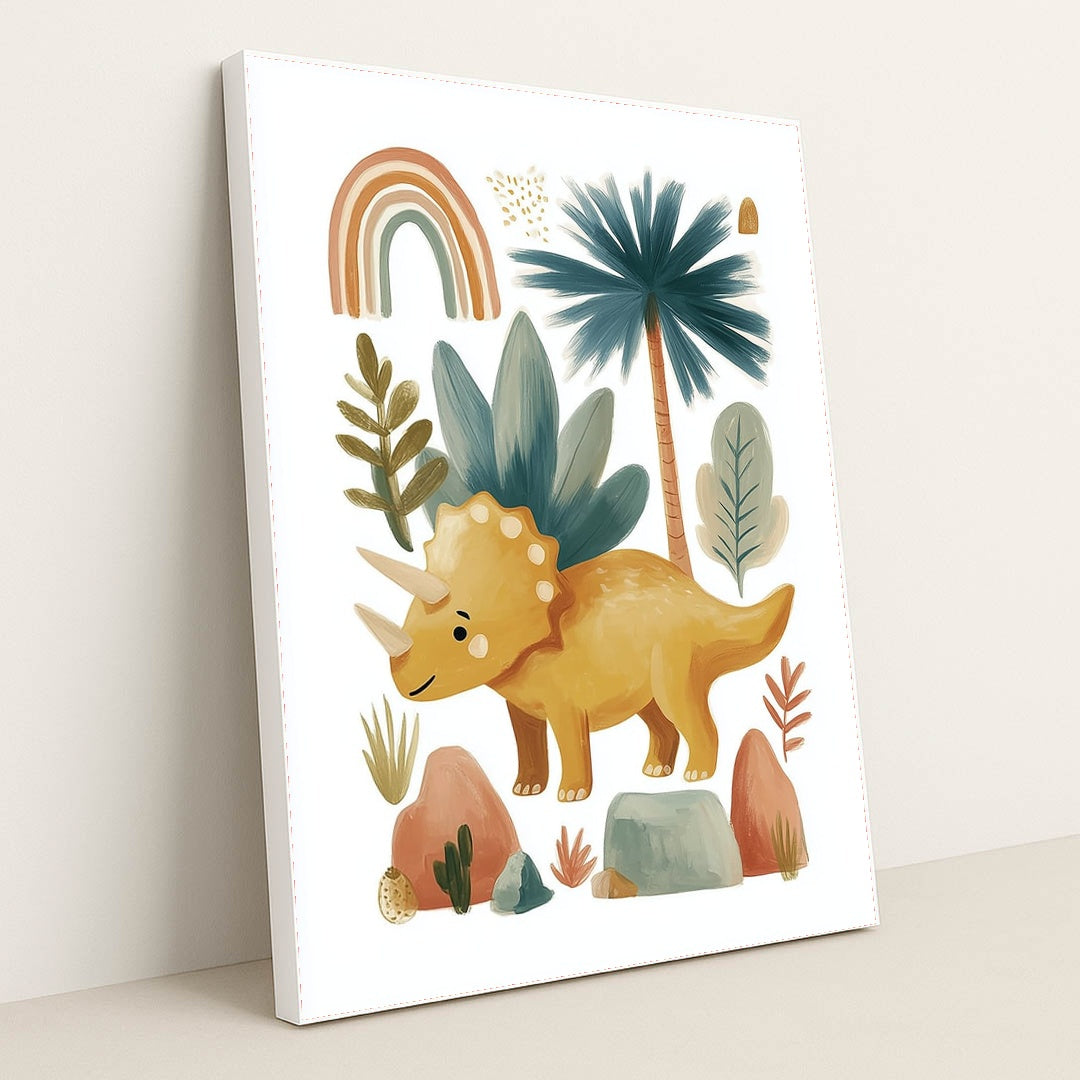 Dino's Secret Garden by Melissa King - White Frame Stretchiez