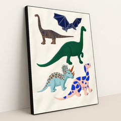 Dinosaur Folk by Melissa King - Black Frame Stretchiez