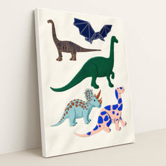 Dinosaur Folk by Melissa King - White Frame Stretchiez