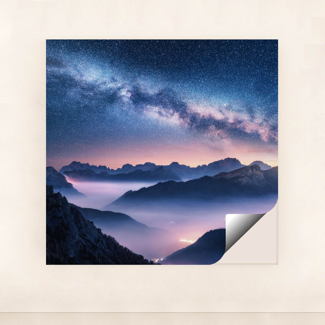 Cosmic Beauty: Milky Way Over Foggy Dolomite Mountains by Anonymous - Peeliez