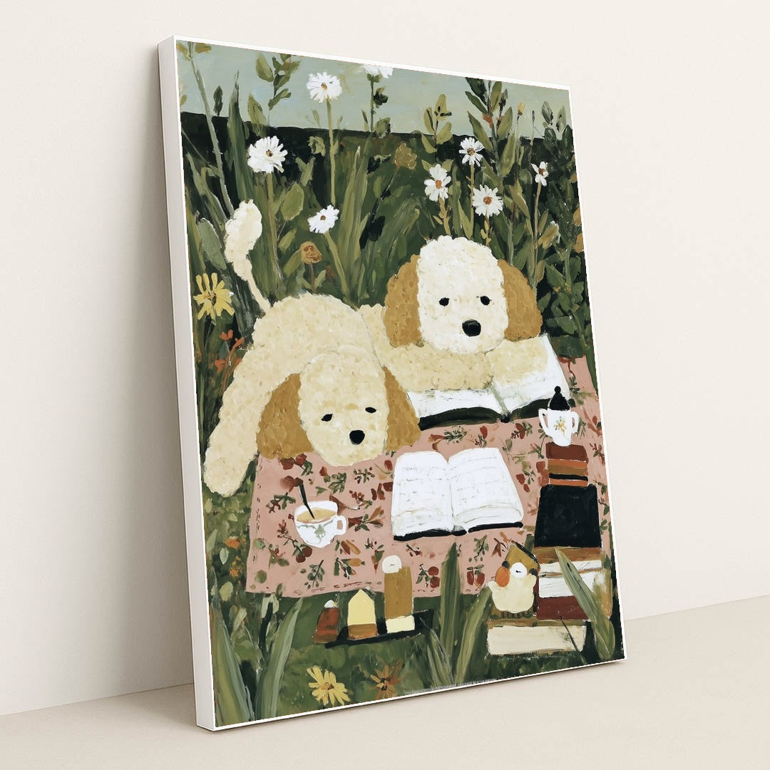 Doodles and Daisies by Anna Stone - White Frame Stretchiez