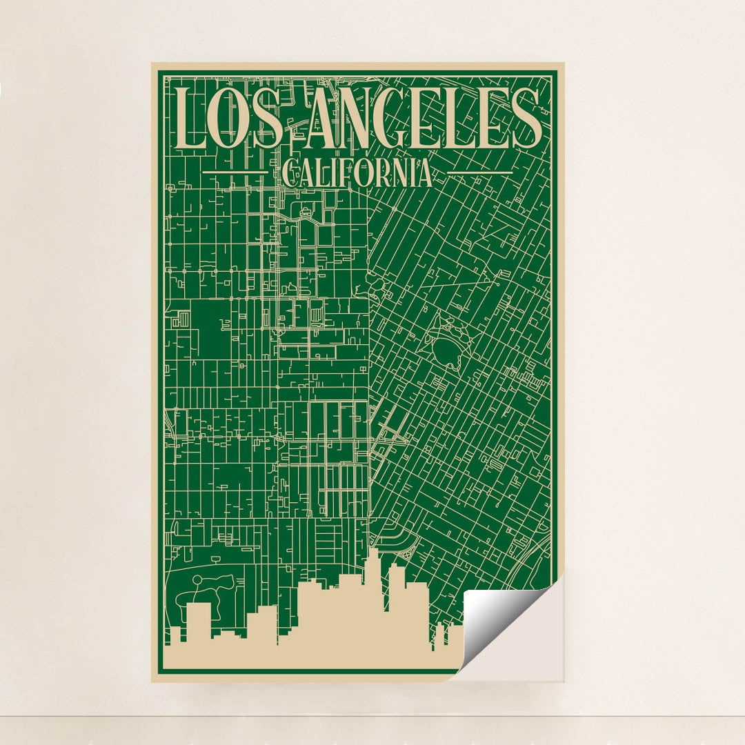 Downtown Los Angeles Urban Blueprint Road Map by Anonymous - Peeliez