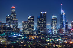 Nighttime Downtown Los Angeles Skyline by Anonymous