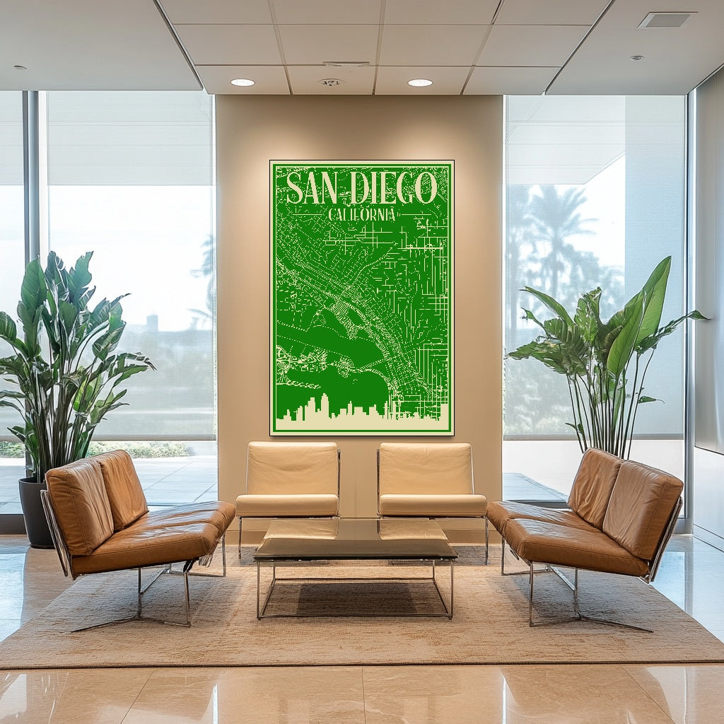 Blueprint Map of Downtown San Diego by Anonymous - Mockup 2