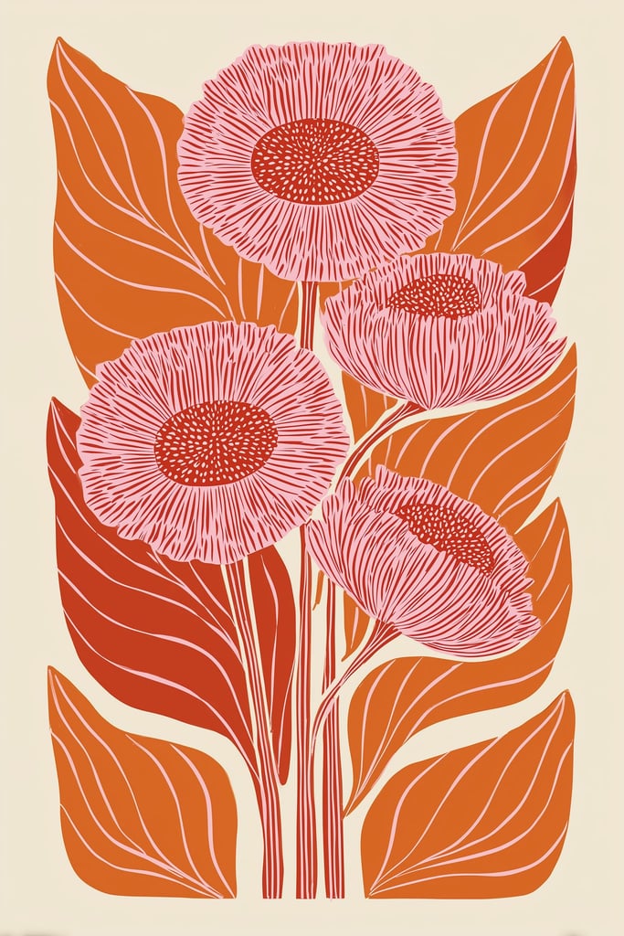 Dusty Rose Poppies by Sarah Jones