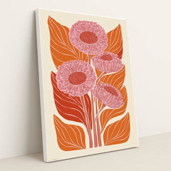 Dusty Rose Poppies by Sarah Jones - White Frame Stretchiez