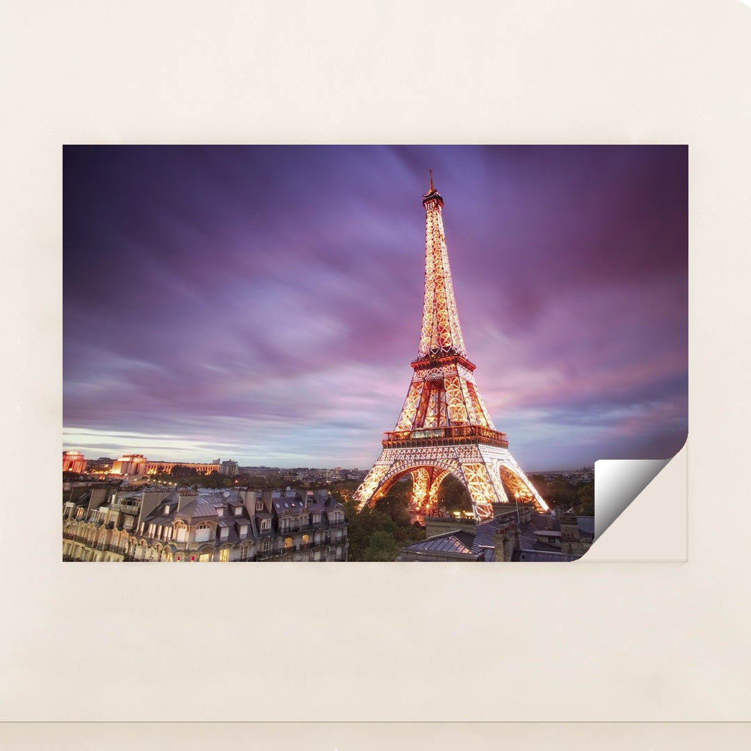 Romantic Dusk View of the Eiffel Tower in Paris by Anonymous - Peeliez