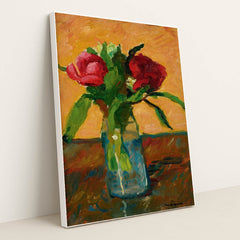 Pivoines Dans Un Vase De Verre And Paris, Rue Monge by Albert Marquet - White Frame Stretchiez