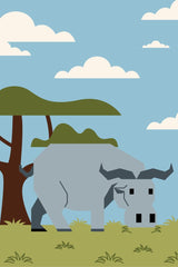 Elephant in a Field with a House by Silverfork Studio