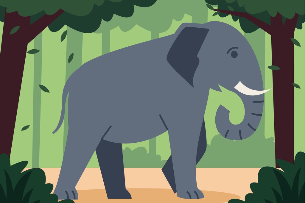 Majestic Elephant in the Forest by Andania Humaira