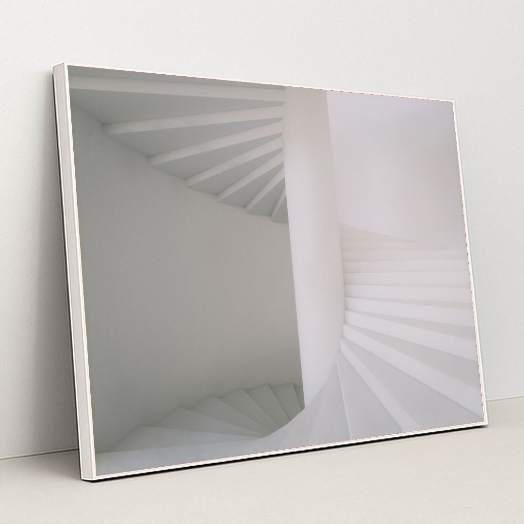 Ethereal Staircase Flow by Viktor Forgacs - White Frame Stretchiez