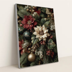 Evergreen, Berry, and Bauble by Jessica A - Silver Frame Stretchiez