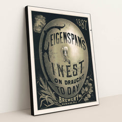 1887, Feigenspan’s finest on draught today (1887) by Herman Bartsch - Black Frame Stretchiez