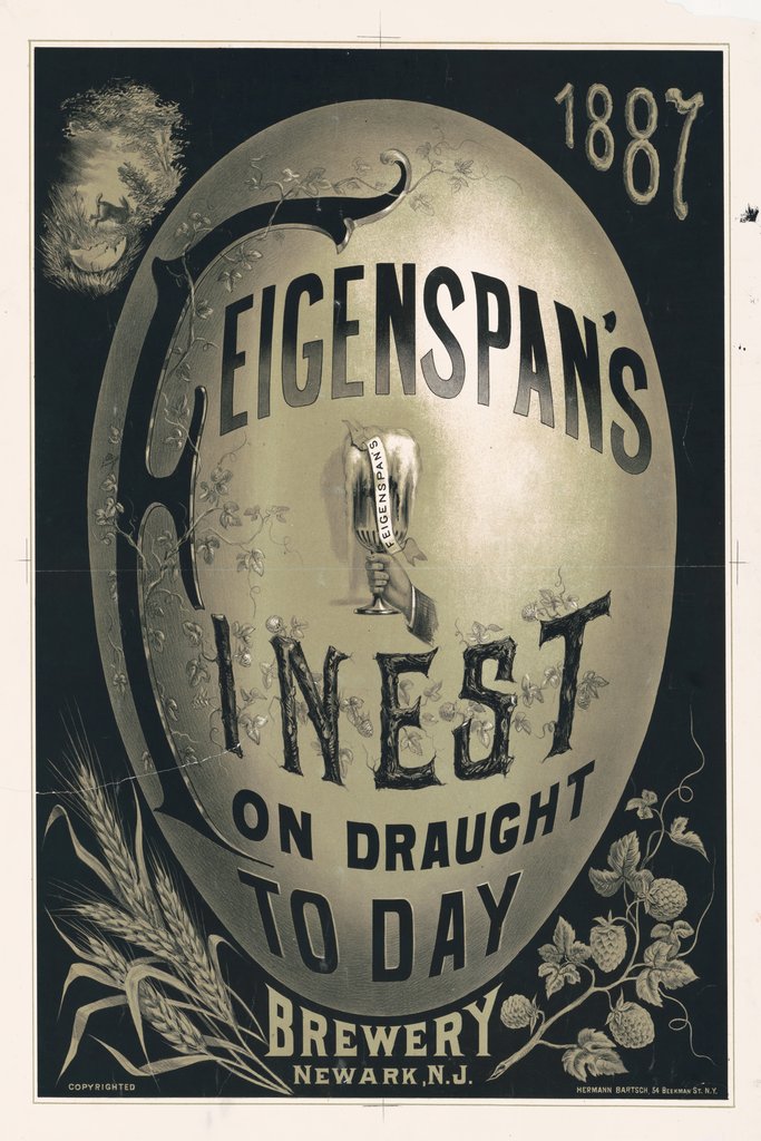 1887, Feigenspan’s finest on draught today (1887) by Herman Bartsch