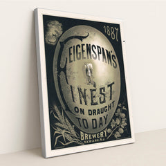 1887, Feigenspan’s finest on draught today (1887) by Herman Bartsch - Silver Frame Stretchiez