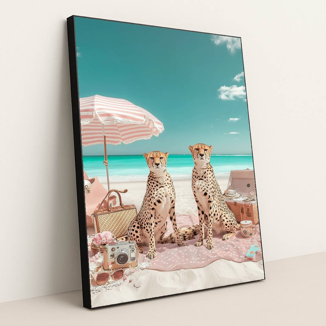 Feline Daydream by Luca Verden - Black Frame Stretchiez