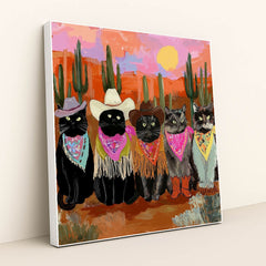 Feline Frontier by Riot & Bloom - White Frame Stretchiez
