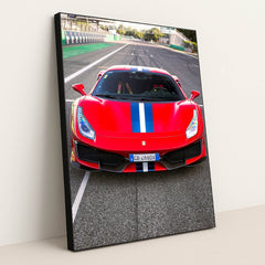Ferrari 488 Pista on Track by Adrian Balasoiu - Black Frame Stretchiez