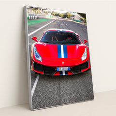 Ferrari 488 Pista on Track by Adrian Balasoiu - Silver Frame Stretchiez