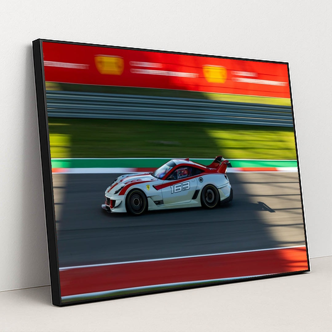 Ferrari 599XX Evo in Full Speed by Wes Tindel - Black Frame Stretchiez