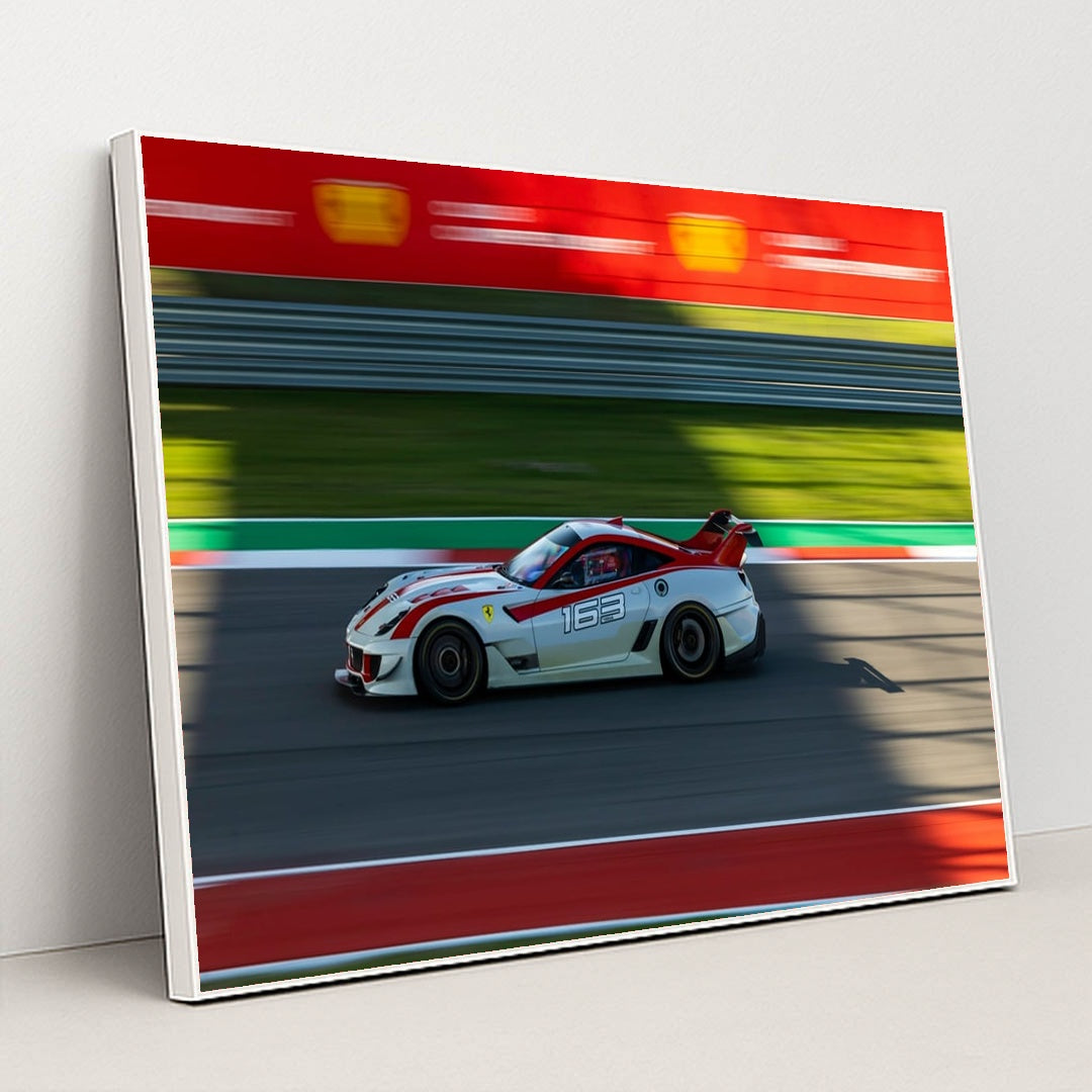 Ferrari 599XX Evo in Full Speed by Wes Tindel - White Frame Stretchiez
