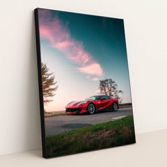 Ferrari 812 Superfast at Sunset by Blacklist Tallinn - Black Frame Stretchiez