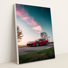 Ferrari 812 Superfast at Sunset by Blacklist Tallinn - White Frame Stretchiez
