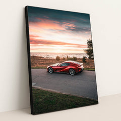 Ferrari 812 Superfast on Coastal Road by Blacklist Tallinn - Black Frame Stretchiez