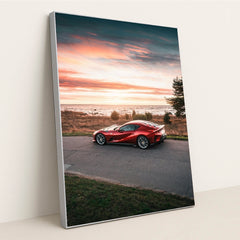 Ferrari 812 Superfast on Coastal Road by Blacklist Tallinn - Silver Frame Stretchiez