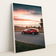 Ferrari 812 Superfast on Coastal Road by Blacklist Tallinn - White Frame Stretchiez