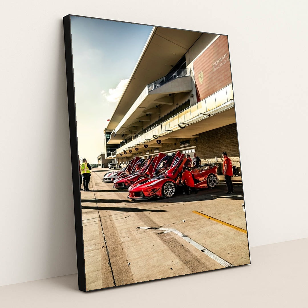 Ferrari FXX-Ks at the Track by Wes Tindel - Black Frame Stretchiez