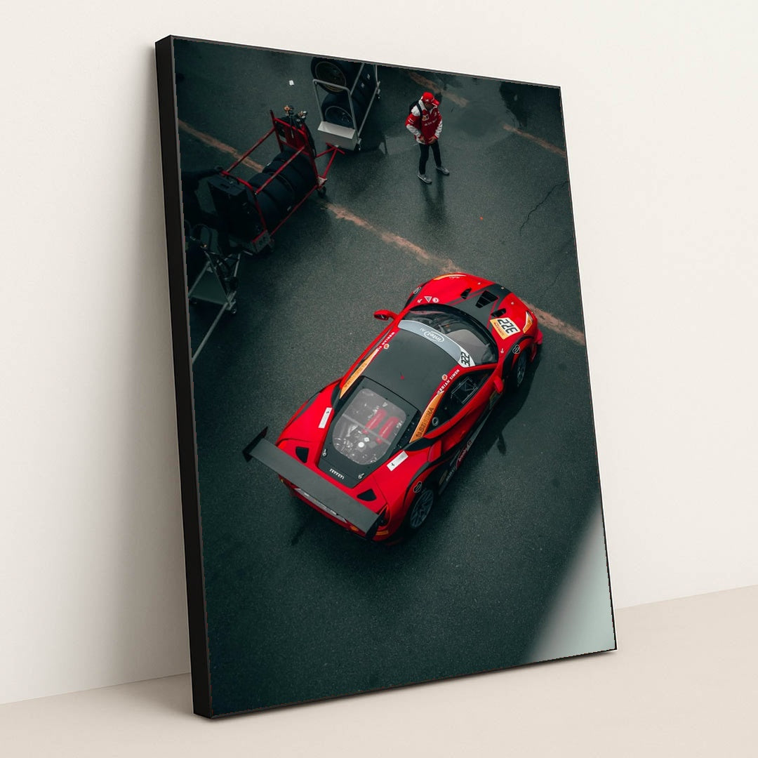 Ferrari GT in the Pits by Michael Sala - Black Frame Stretchiez