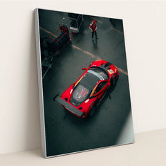 Ferrari GT in the Pits by Michael Sala - Silver Frame Stretchiez