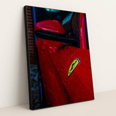 Ferrari in the Rain by Thomas Allsop - Black Frame Stretchiez