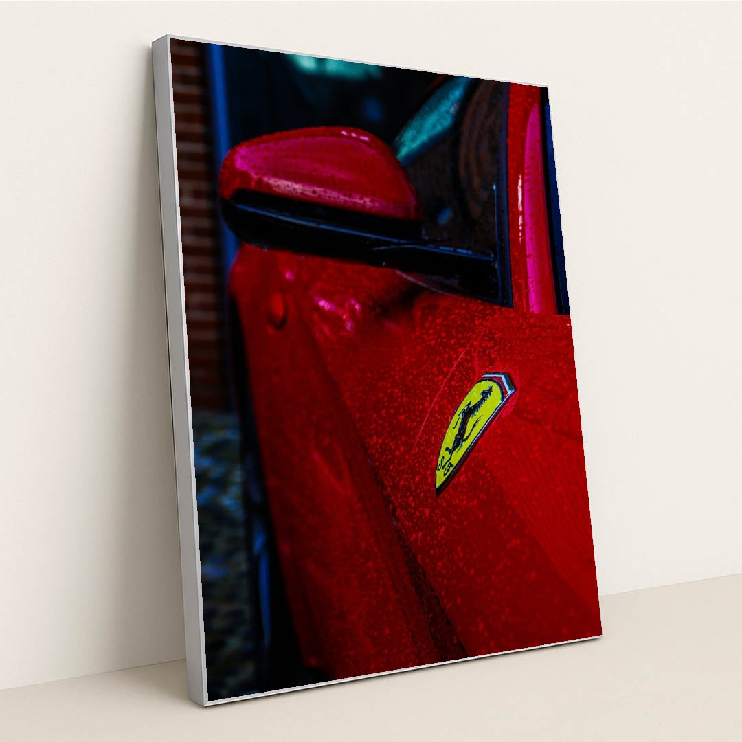 Ferrari in the Rain by Thomas Allsop - Silver Frame Stretchiez