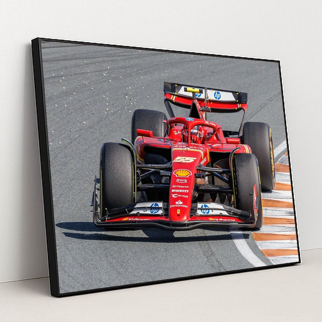 Ferrari SF-24 on the Kerbs by Steffen Prößdorf - Black Frame Stretchiez