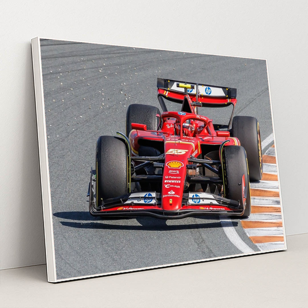 Ferrari SF-24 on the Kerbs by Steffen Prößdorf - White Frame Stretchiez