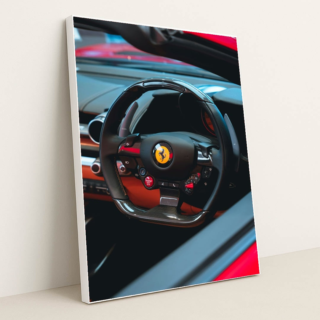 Ferrari Steering Wheel by Jesse G-C - White Frame Stretchiez