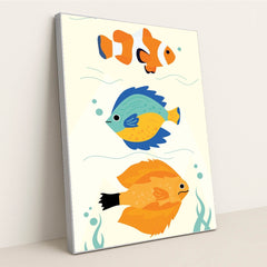 Couple of Fish in Water by Ayush Kumar - Silver Frame Stretchiez
